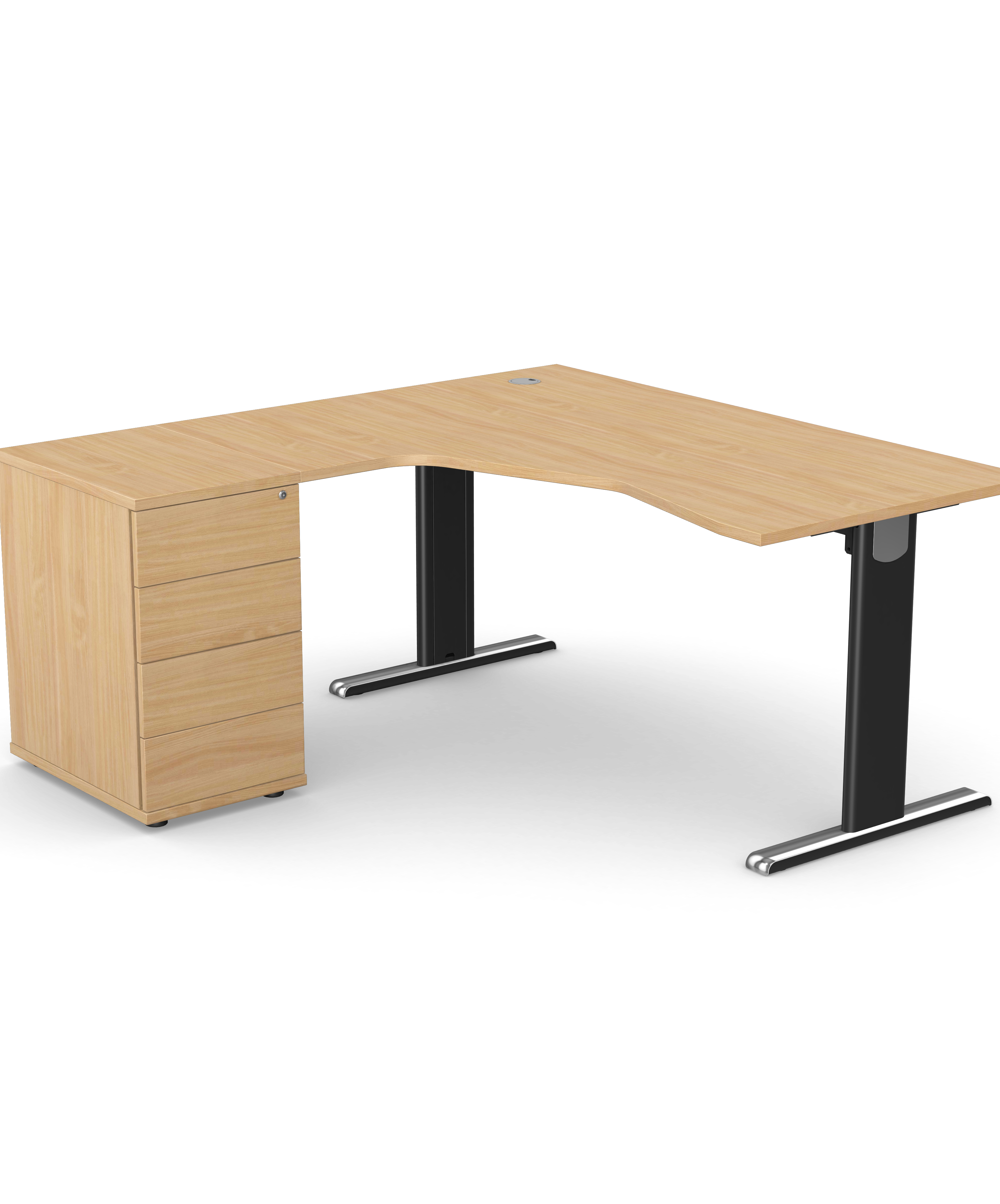 Smile Crescent Desk High Pedestal