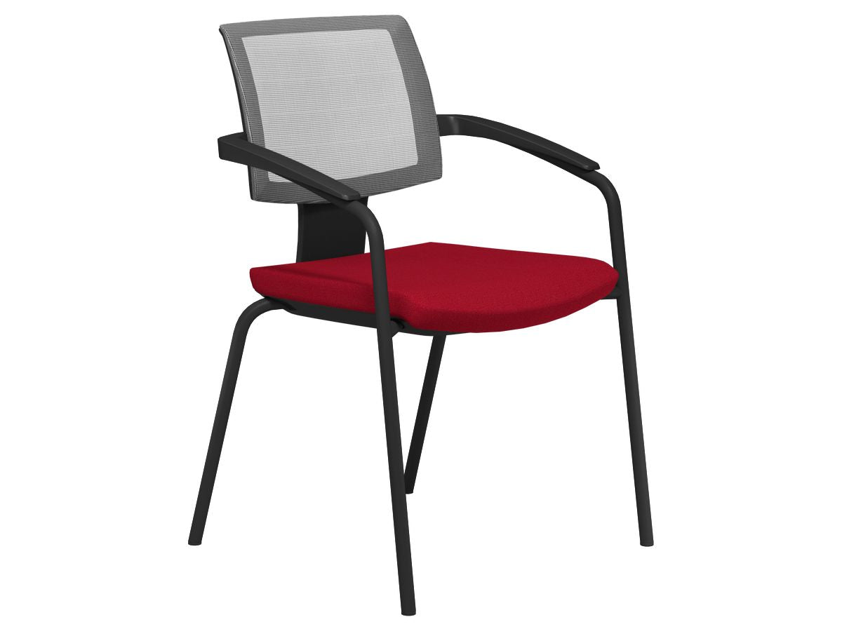 Xenon Net Visitor Chair with Armrests, 4-Legged Frame - Model 20H