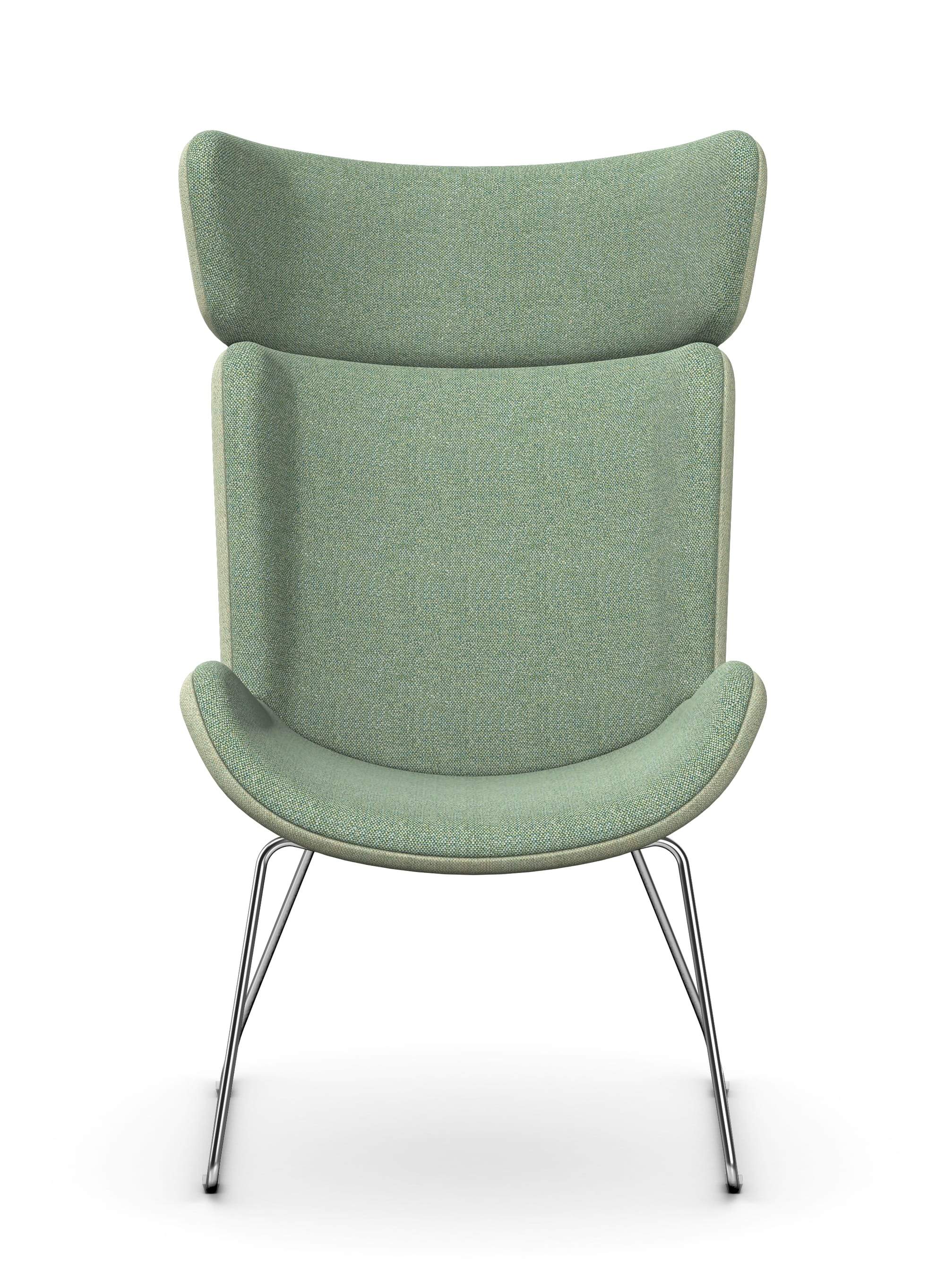 HARPA - Wingback Chair, Skid Metal Base