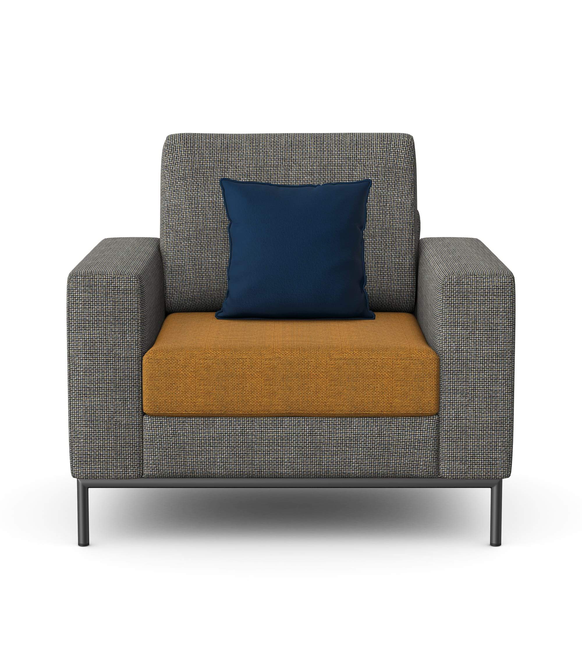 HARRIS - One Seat Sofa, Metal Base