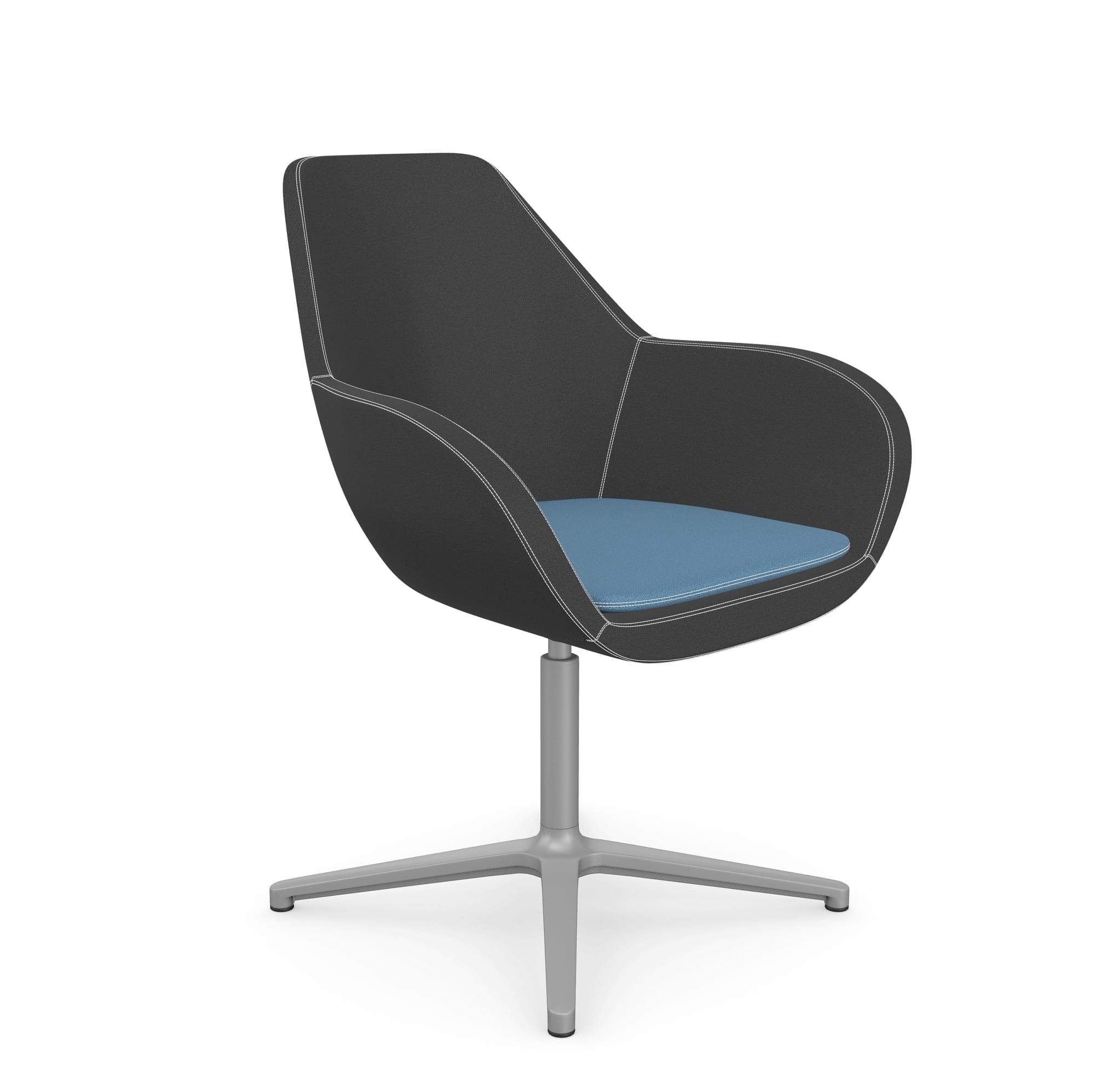 Fan Swivel Armchair with 4-star Base - Model 10F